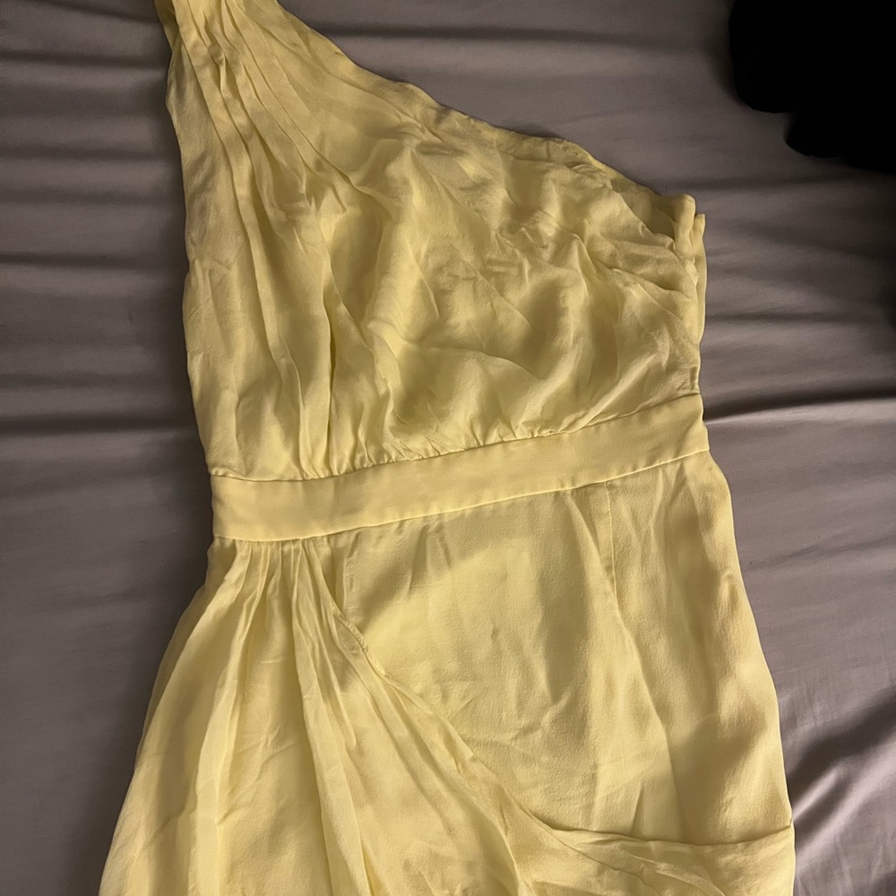 Pale yellow one sleeve dress